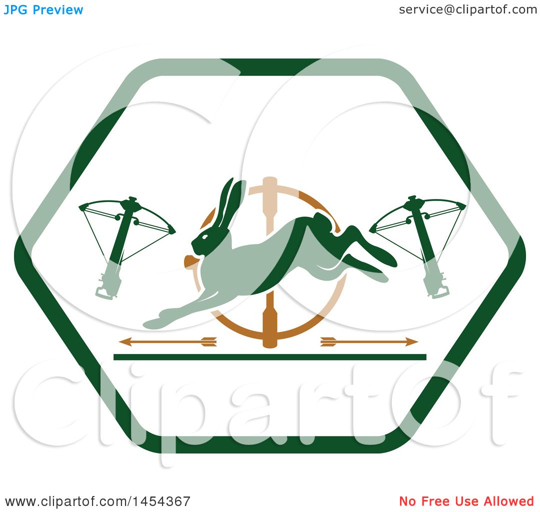 1080x1024 Clipart Graphic Of A Crossbow And Rabbit Hunting Shield