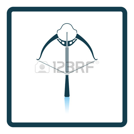 450x450 Crossbow With Arrow. Weapon And Archery. Vector Flat Icon