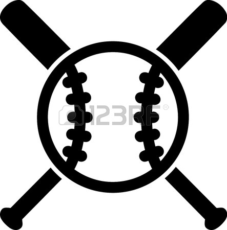443x450 Baseball With Crossed Bats Royalty Free Cliparts, Vectors,