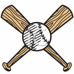 300x300 Baseball And Crossed Baseball Bats Clip Art Image