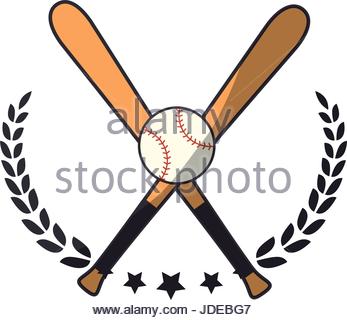 347x320 Crossed Baseball Bats And Ball Icon, Simple Style Stock Vector Art