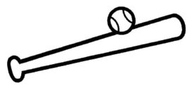 272x125 White Baseball Bat Clip Art