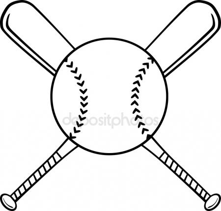 450x430 Crossed Baseball Bats Stock Vectors, Royalty Free Crossed Baseball