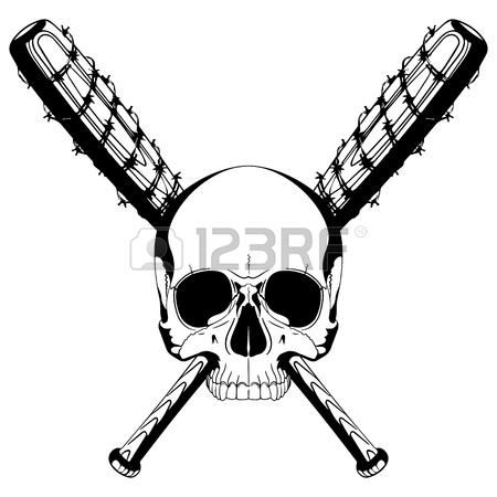 450x450 Design Of A Skull And Two Crossed Baseball Bats Covered
