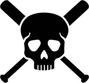 300x280 Angry Ball Face With Broken Wooden Baseball Bat Vector Royalty