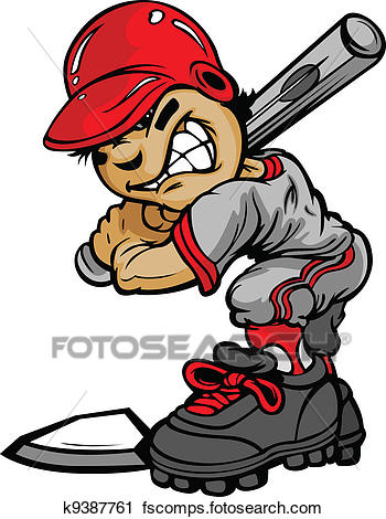350x470 Clipart Of Kid Baseball Batter Holding Bat Vector Image K9387761