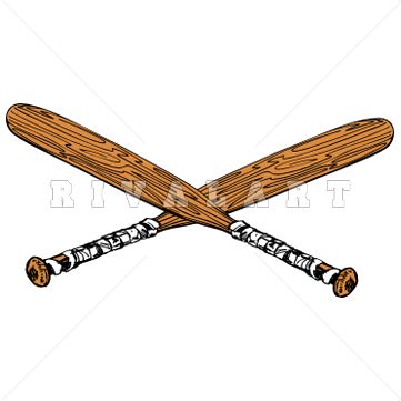 361x361 Sports Clipart Image Of Crossed Wooden Baseball Bats Basketball