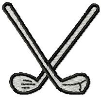 210x200 Crossed Golf Clubs Embroidery Designs, Machine Embroidery Designs