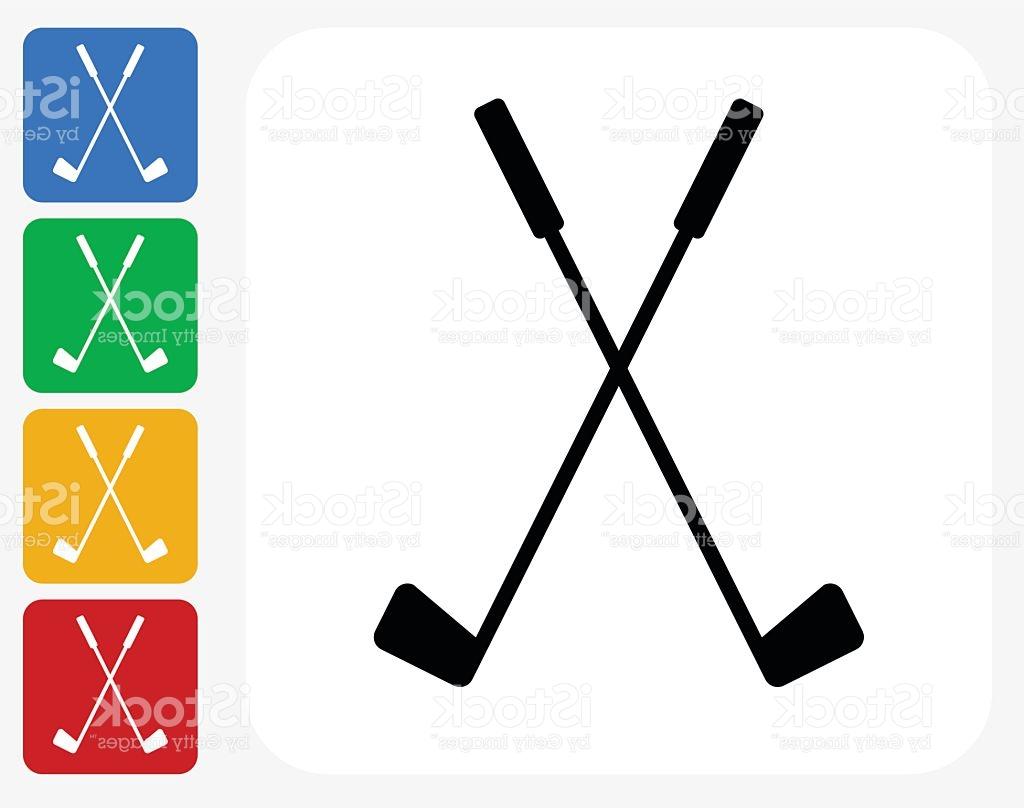 1024x808 Best Hd Two Crossed Golf Clubs Icon Flat Graphic Design Vector Image