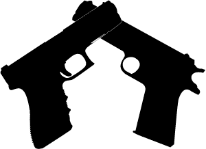 300x218 Pistol Clipart Crossed Gun