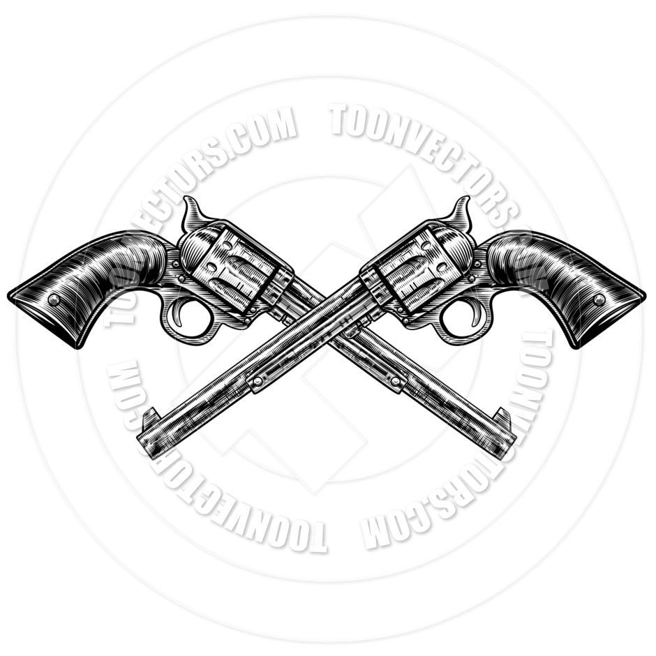 940x940 Crossed Pistol Guns By Geoimages Toon Vectors Eps