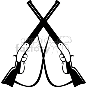 300x300 Royalty Free Two Black And White Cowboy Rifles Crossed 371933
