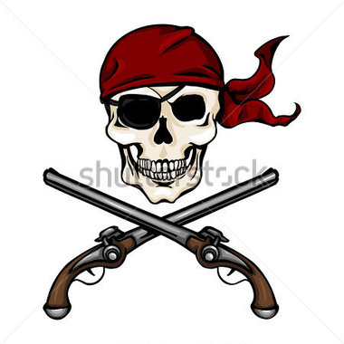 380x380 Skull With Bandana Clip Art