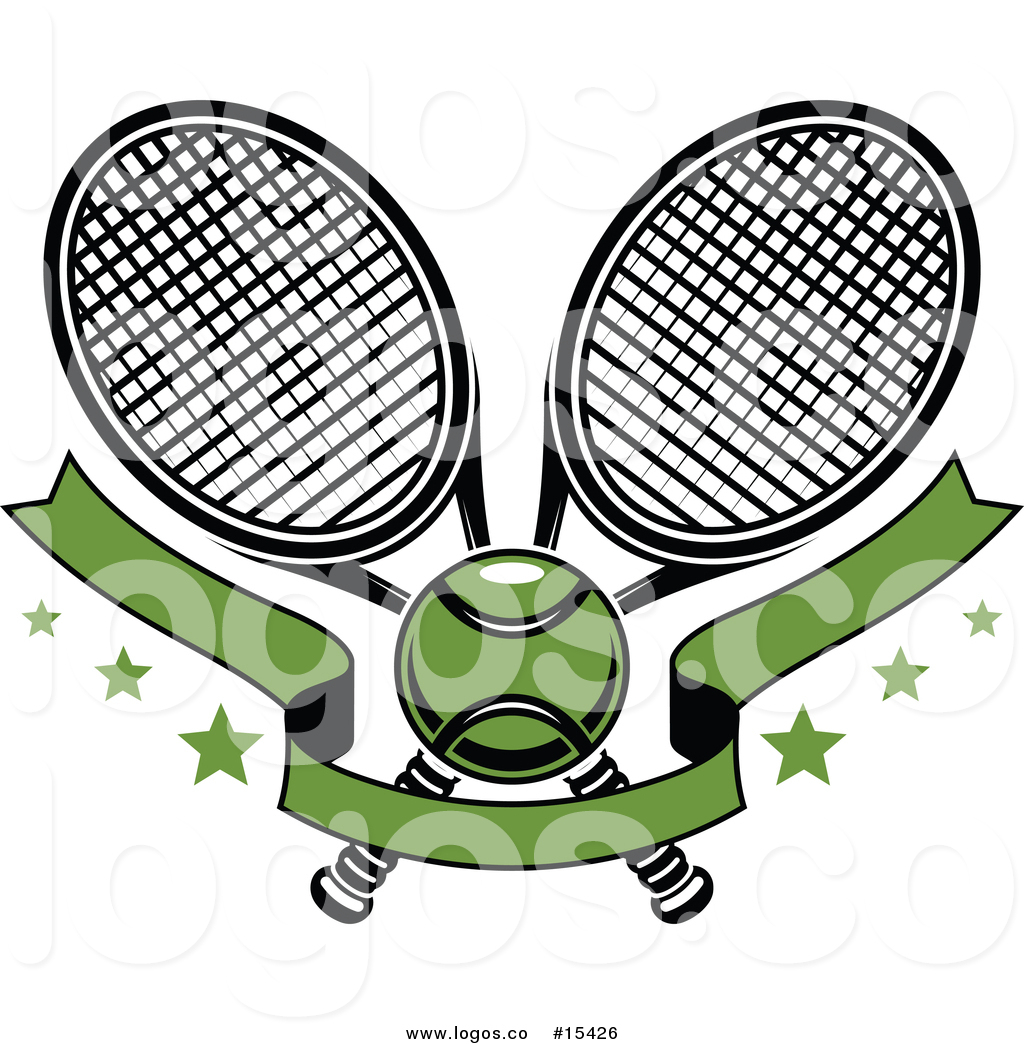 1024x1044 Royalty Free Vector Logo Of A Crossed Tennis Rackets With A Ball