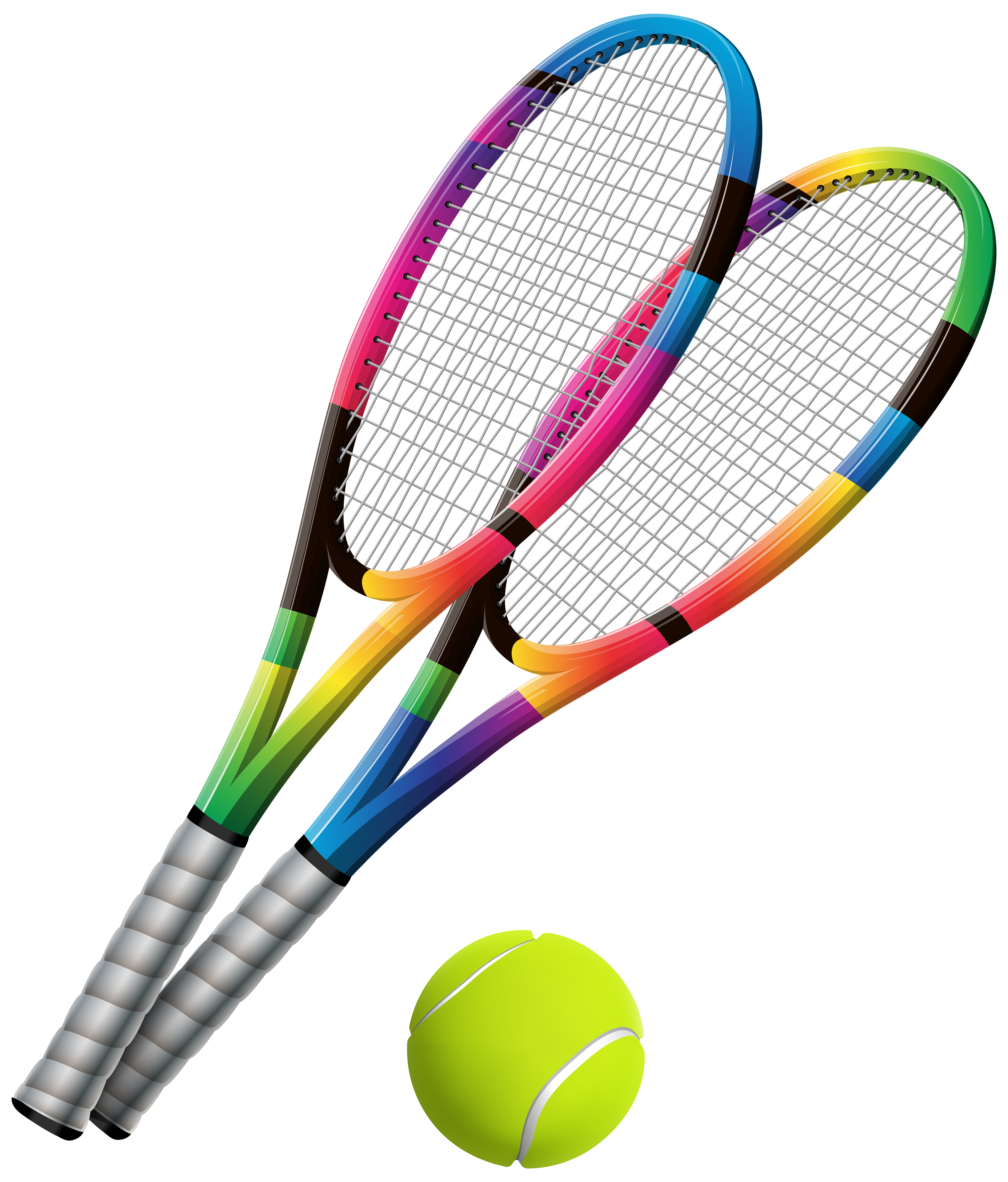 5968x7000 Tennis Rackets And Ball Transparent Png Clip Art