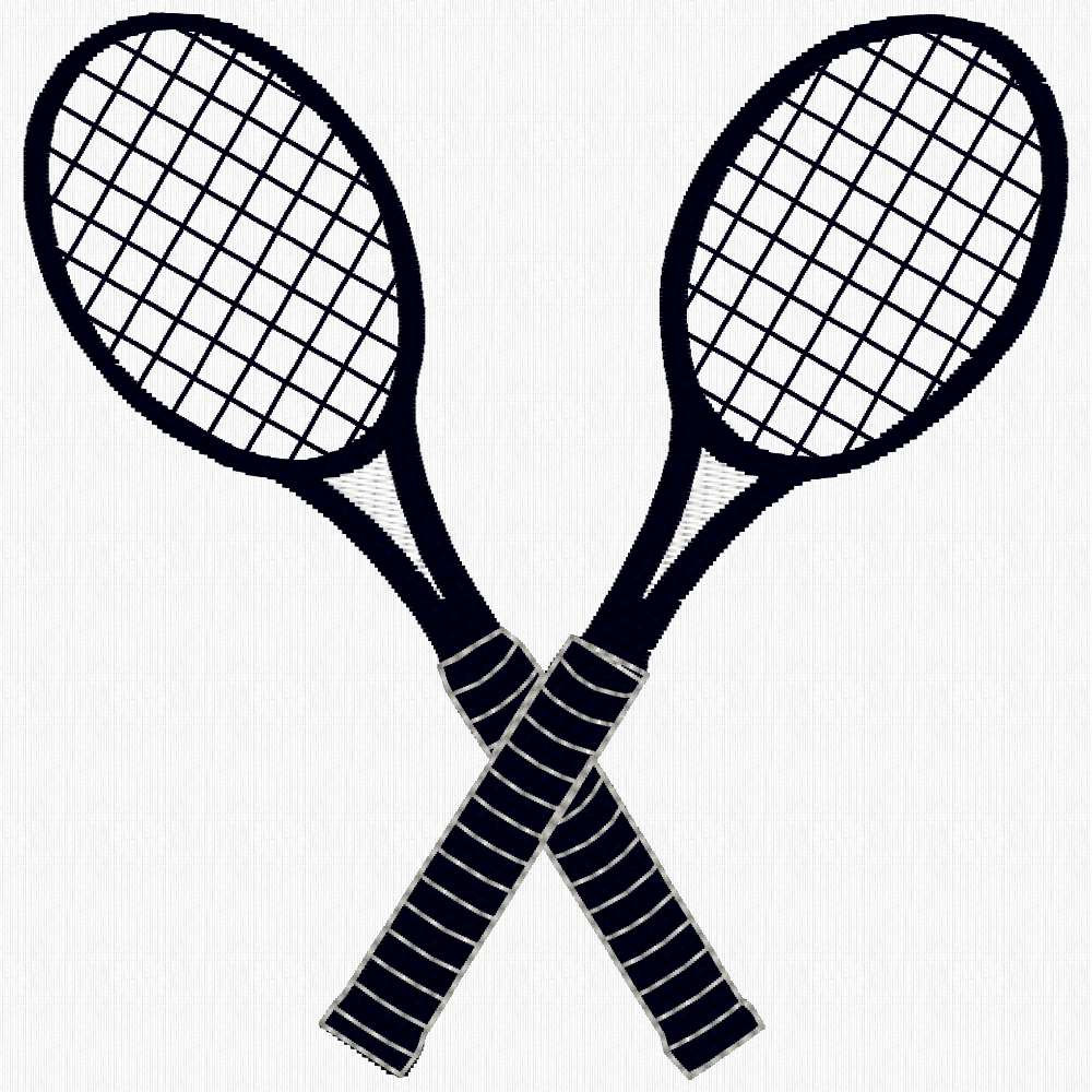 1000x1000 Tennis Racquets Machine Embroidery Design