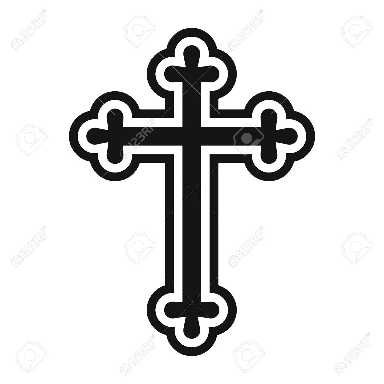 1300x1300 Christian Cross Simple Icon Isolated On White Background Royalty