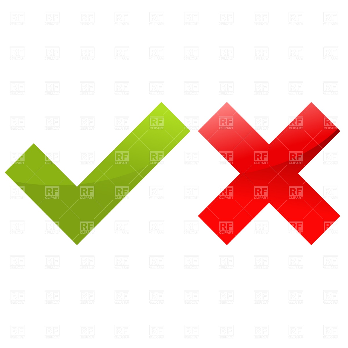 1200x1200 Tick And Cross Icons Royalty Free Vector Clip Art Image