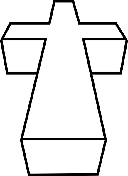 436x600 Free Black And White 3d Cross Clipart