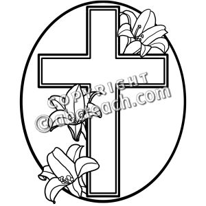 300x300 Easter Cross Clipart Black And White