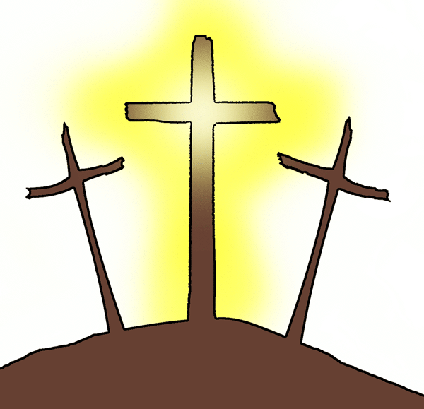 600x579 Three Crosses On A Hill Clipart