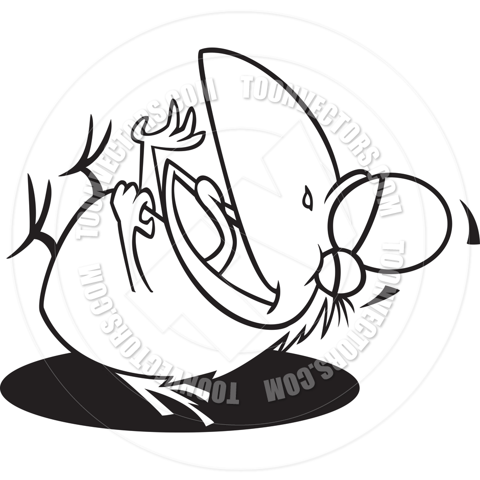 940x940 Cartoon Crow Rolling On The Floor And Laughing (Black Amp White Line