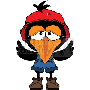 300x300 Royalty Free Crow Scarecrow Cartoon 387463 Vector Clip Art Image