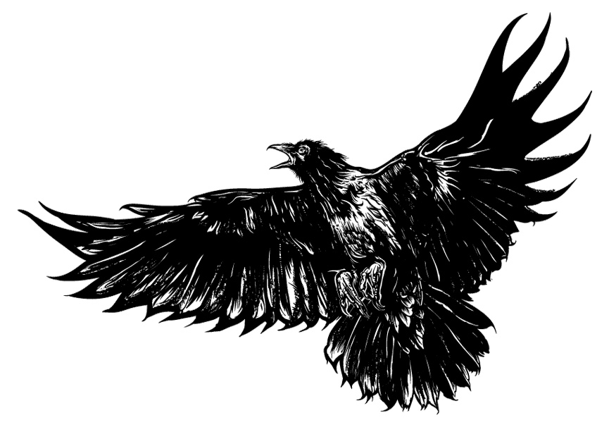 865x606 Tribal Crow Clipart