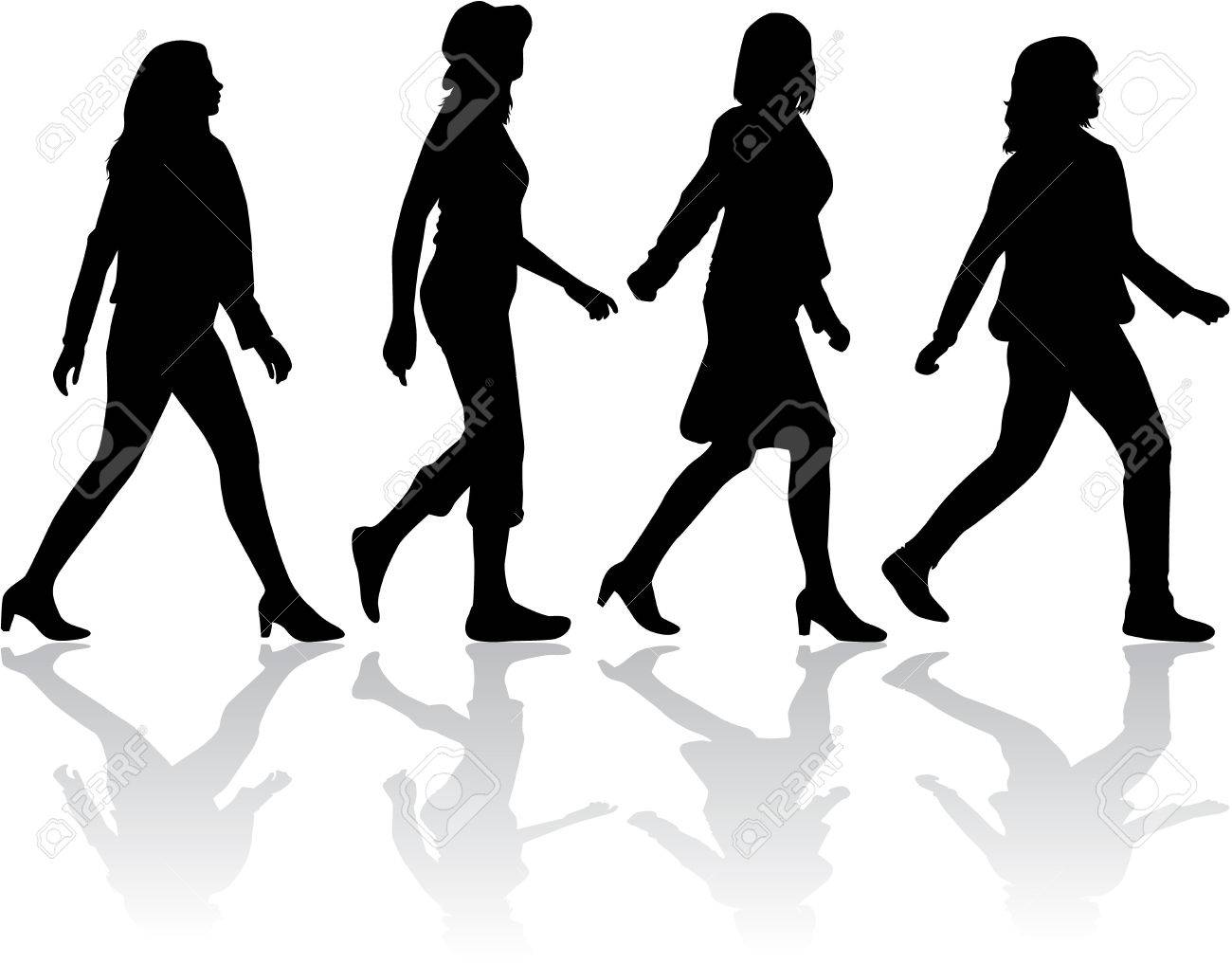 1300x1016 Group Of People. Crowd Of People Silhouettes. Royalty Free