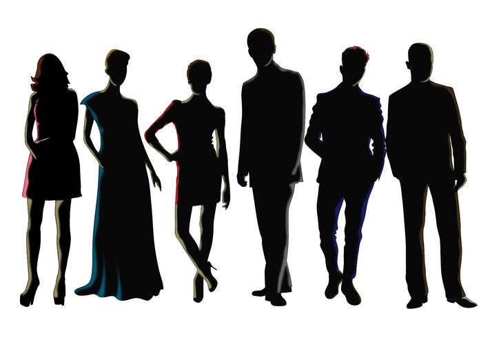 711x490 Men And Women Silhouette Vectors