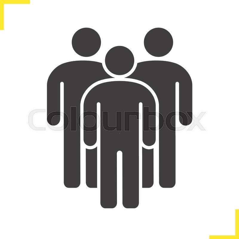 800x800 People Icon. Drop Shadow Society Silhouette Symbol. Group