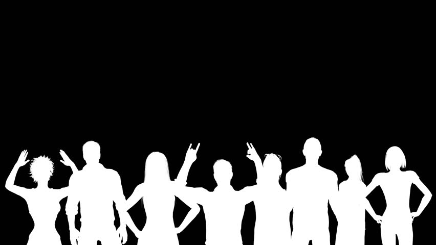 852x480 Silhouette Of People Moving Forward Head View Zoom Stock Footage