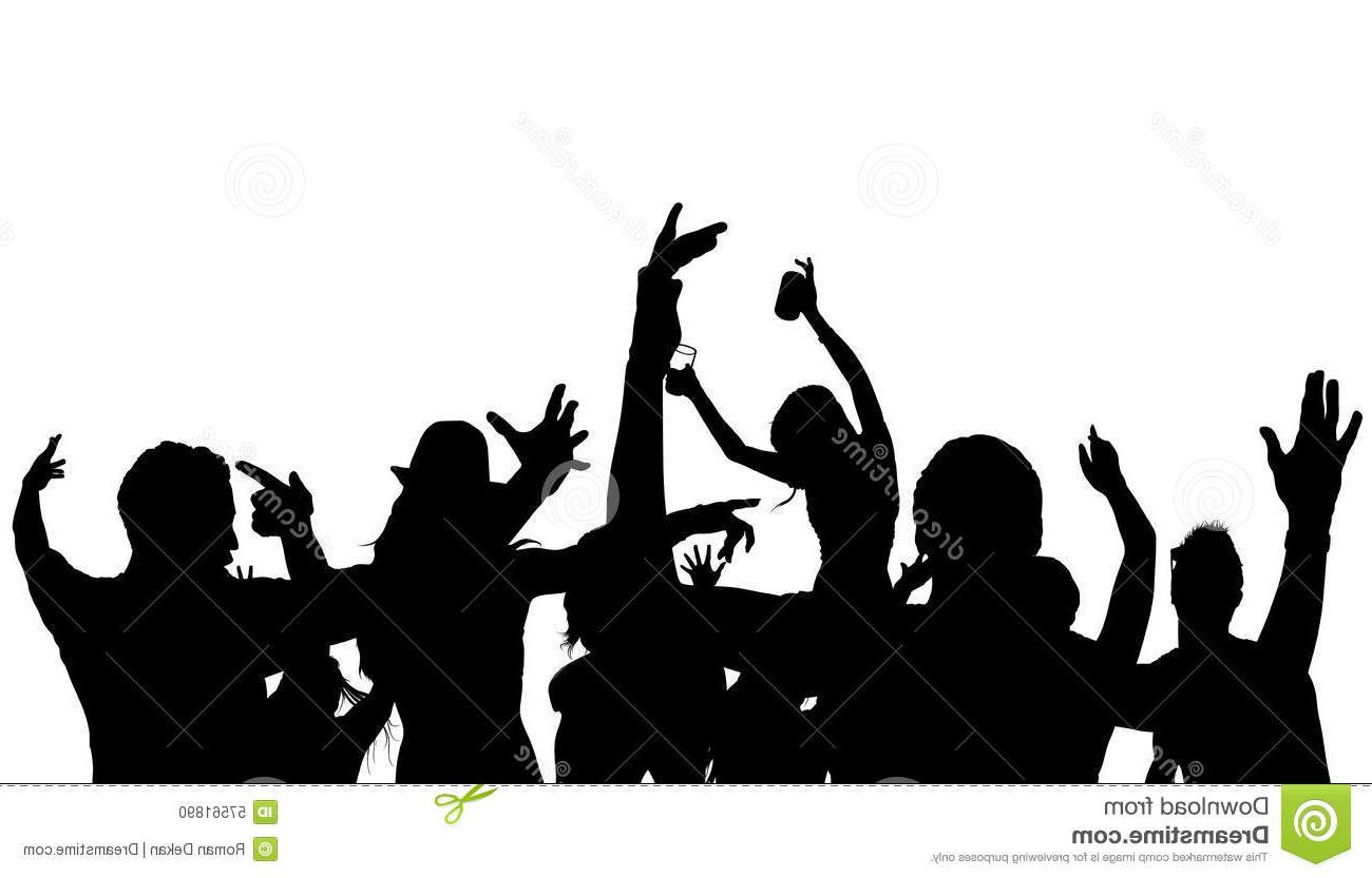 1300x833 Best 15 Dancing Crowd Silhouette Black Illustration Vector Drawing