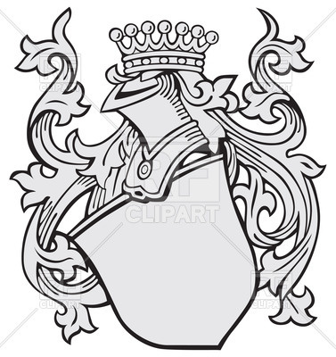 377x400 Shield With Decorations And Knightly Helmet In Crown