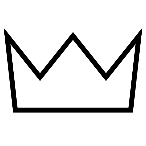 600x600 Crown Outline White Clip Art