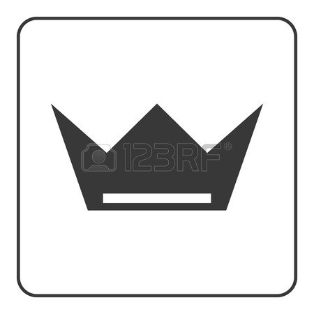 450x450 Crown Icon. Black Shape Sign Isolated On White Background. Symbol