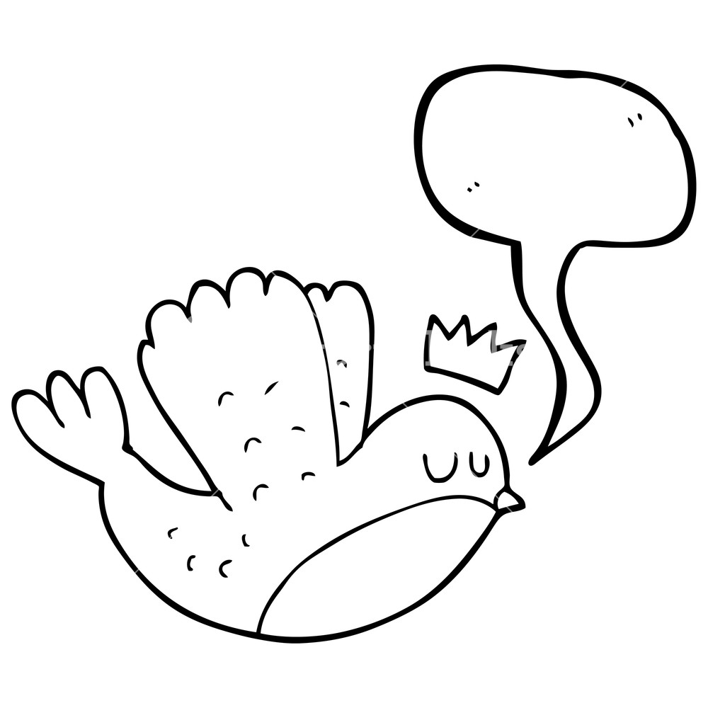 1000x1000 Freehand Drawn Speech Bubble Cartoon Flying Christmas Robin