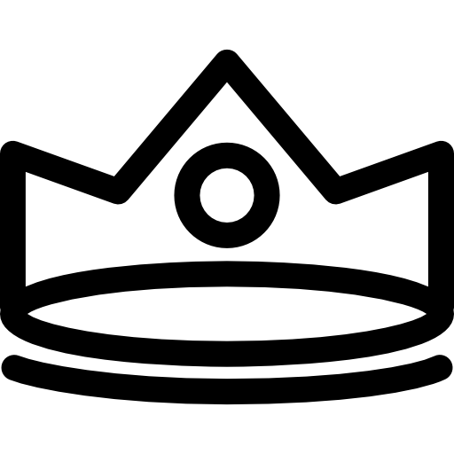 512x512 Royal Crown Outline With Circle Outline