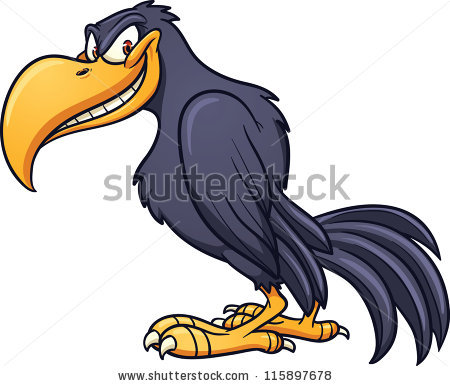 450x386 Funny Bird Clip Art Evil Cartoon Crow. Vector Clip Art
