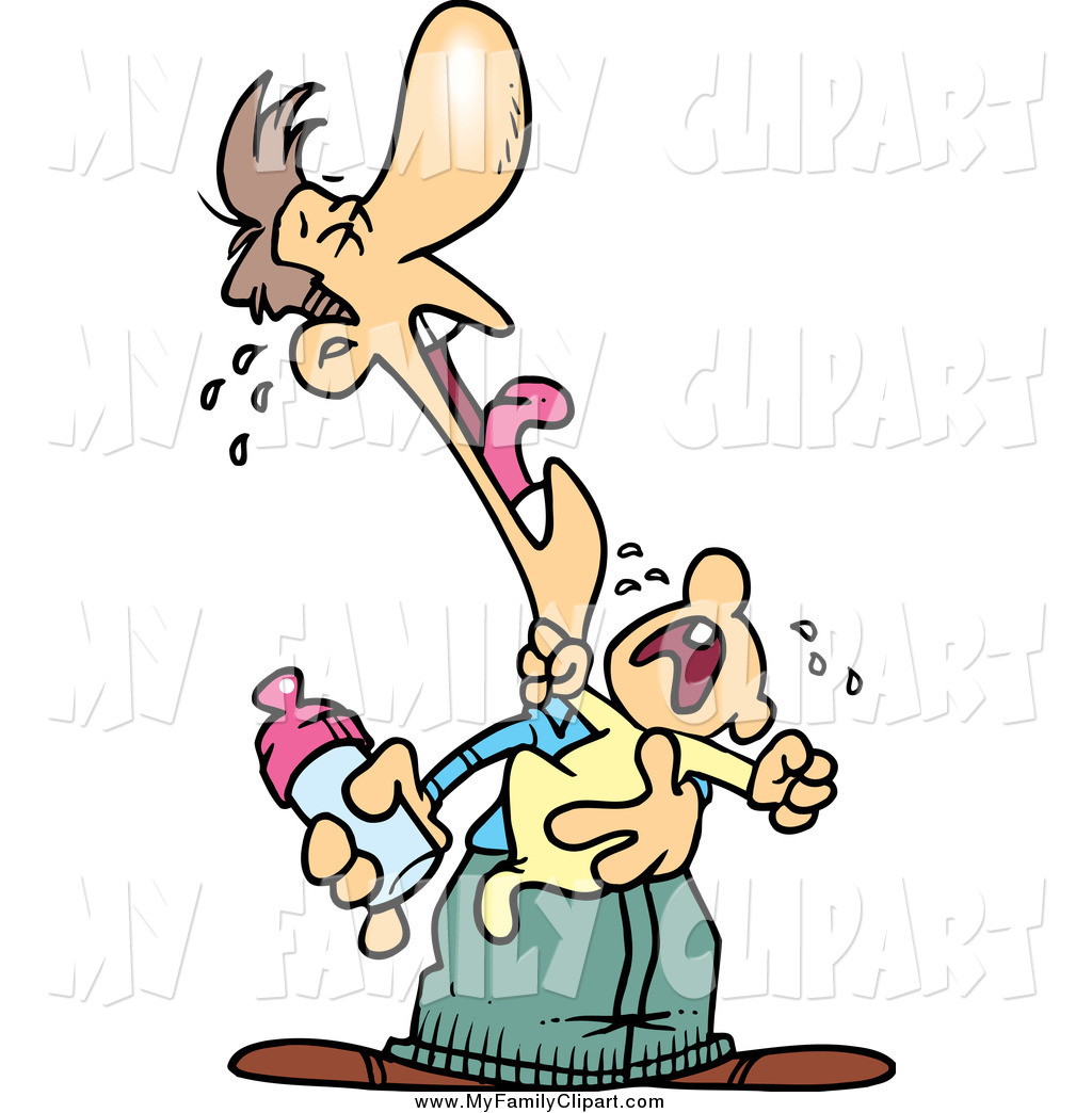 1024x1044 Clip Art Of A Cartoon White Father And Baby Crying A Duet By