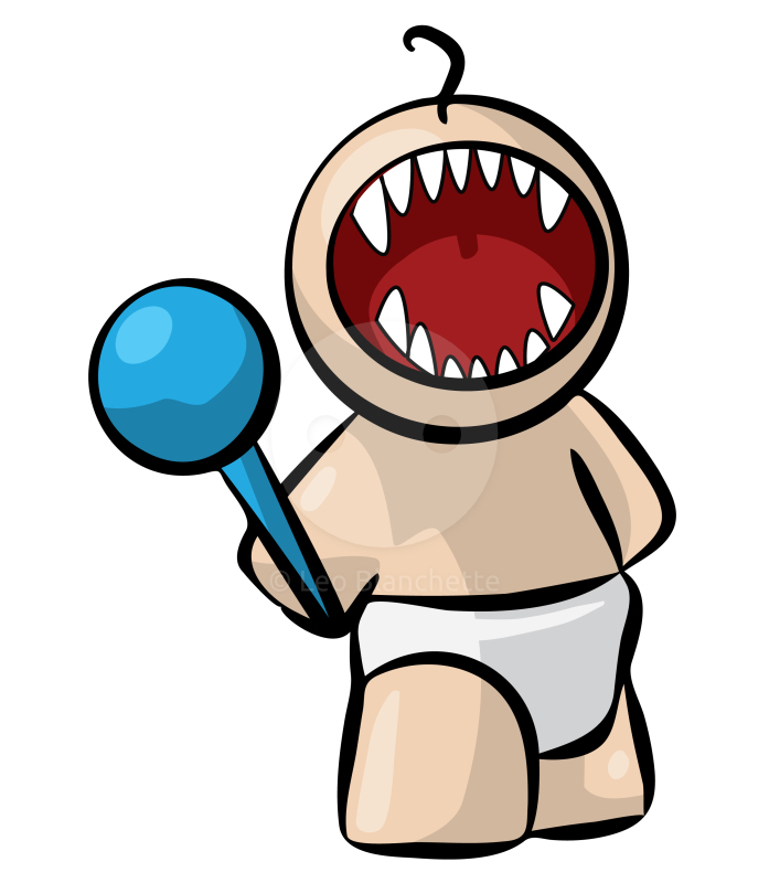 697x800 Clipart Illustration Toothy Upset Cry Baby In Diaper And Blue