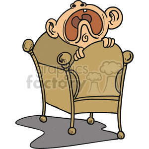 300x300 Royalty Free A Baby Crying Standing In A Crib 156396 Vector Clip