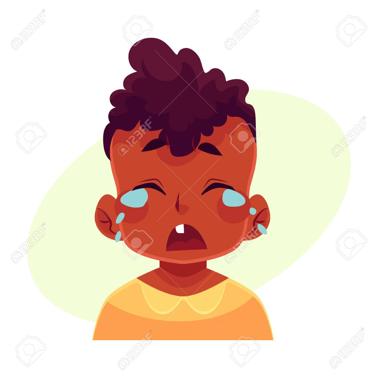 1300x1300 Little Boy Face, Crying Facial Expression, Cartoon Vector
