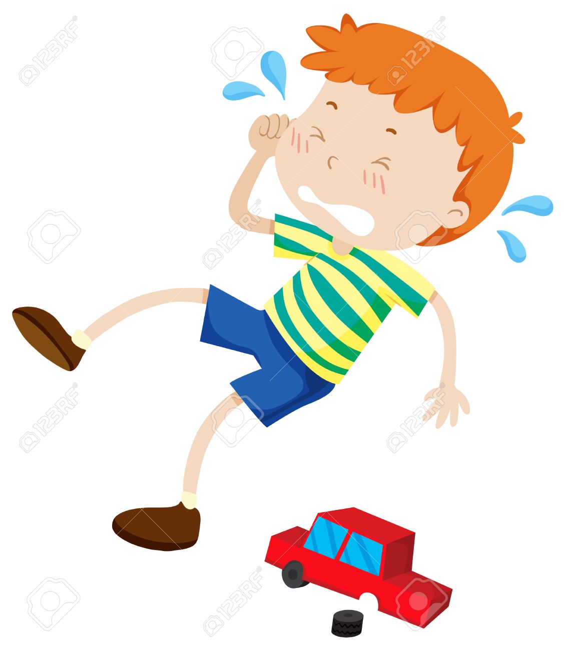 1131x1300 Boy Crying Because Of Broken Toy Illustration Royalty Free