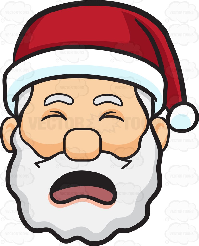 828x1024 A Crying Face Of Santa Claus Cartoon Clipart