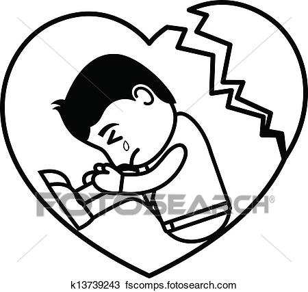 450x427 Clipart Of Sad Lover Crying With Broken Heart K13739243