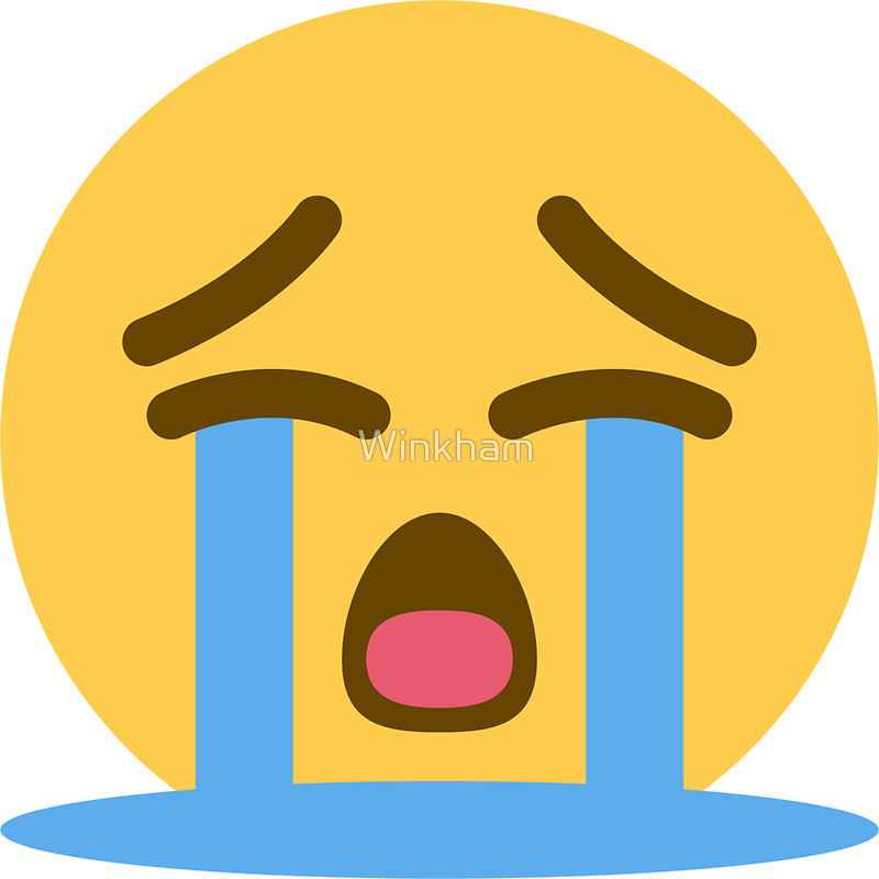 800x800 Loudly Crying Face Emoji Stickers By Winkham Redbubble