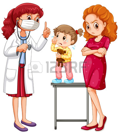 404x450 Doctor And Crying Girl Illustration Royalty Free Cliparts, Vectors