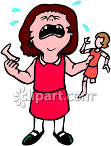 228x300 Girl Crying Because Her Dolly's Leg Broke Off Royalty Free Clipart