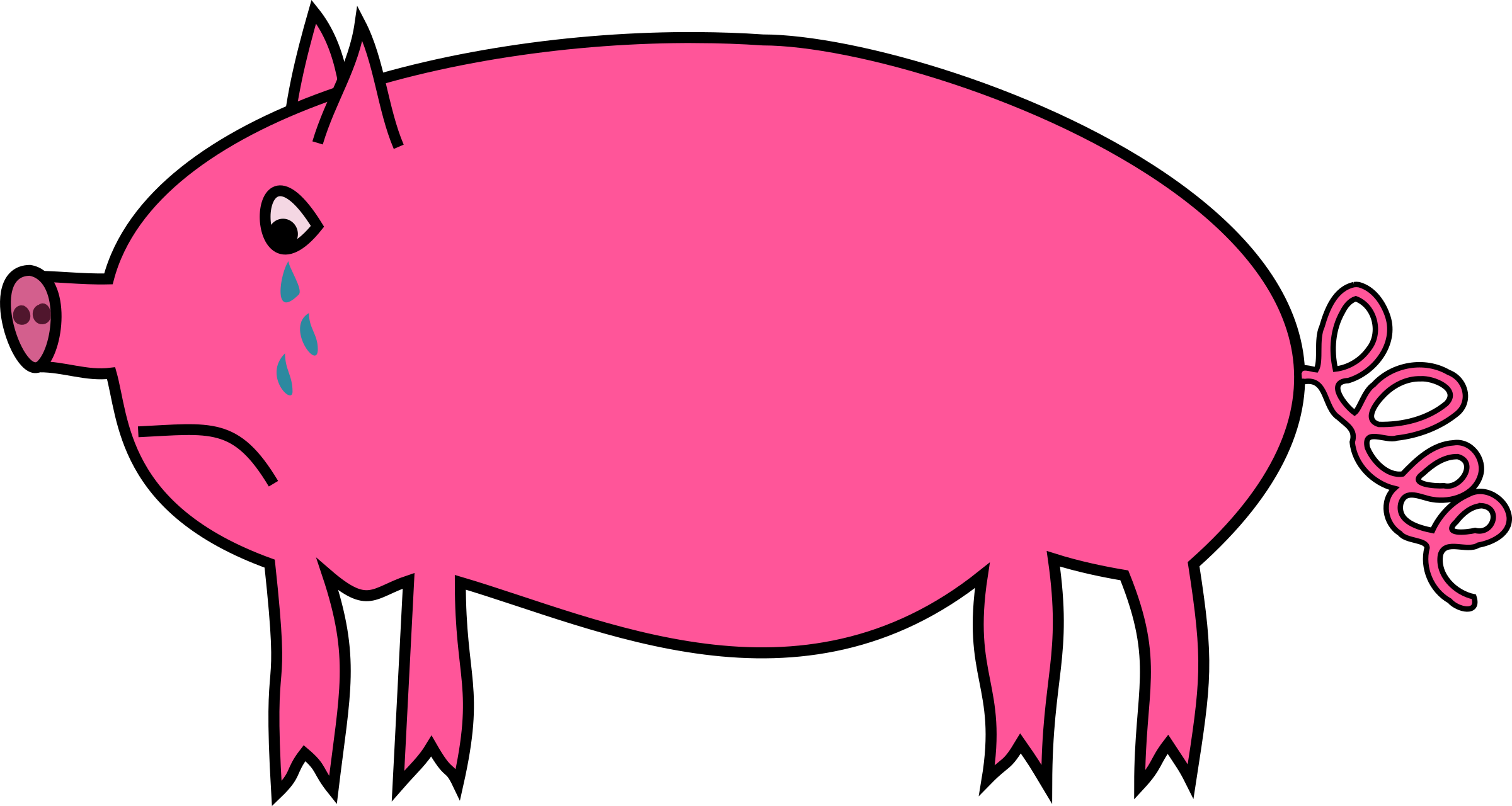 2400x1280 Crying Pig Vector Clipart Free Public Domain Stock Photo